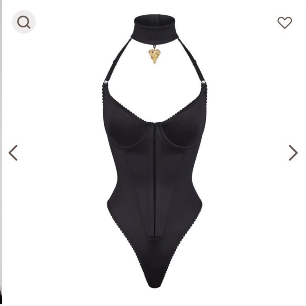 Skims Stretch Satin Pendant Bodysuit BNWT Sz M